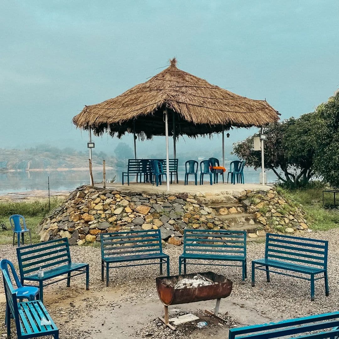 Open gazebo among the trees at Q Mango Forest